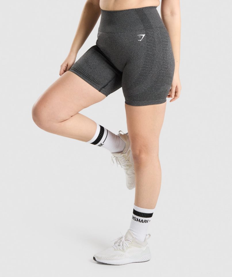 Women's Gymshark Vital Seamless 2.0 Shorts Dark Grey | CA 1DN057